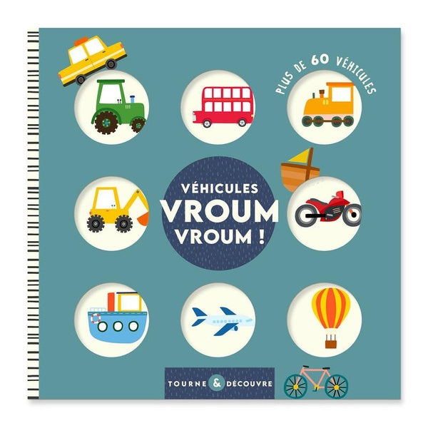 Front cover of Tourne et découvre : Véhicules vroum vroum