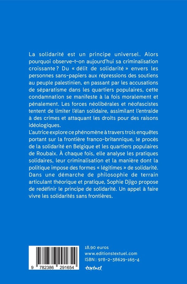 Back cover of La solidarité n'est pas un crime