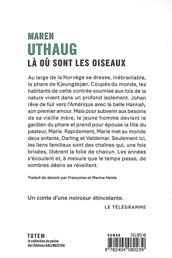 Back cover of Là où sont les oiseaux (traduction conjointe Marina Heide)