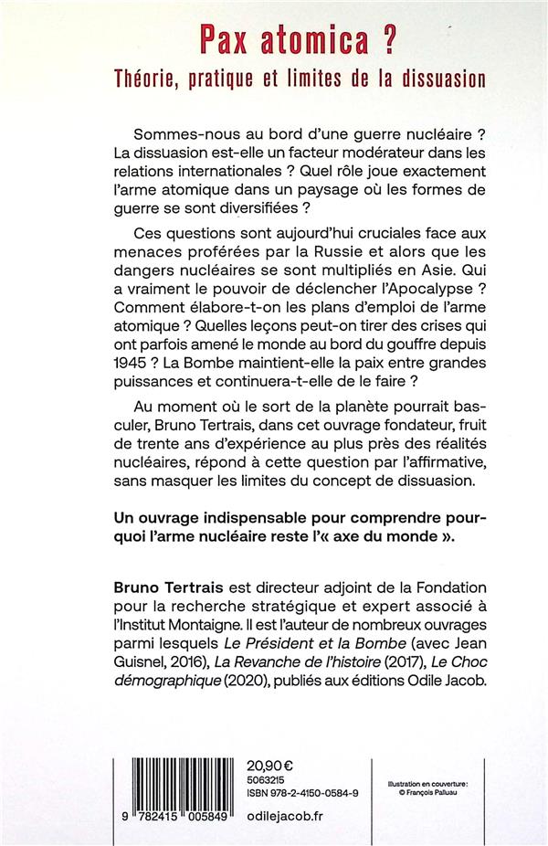Back cover of Pax atomica ? Théorie, pratique et limites de la dissuasion