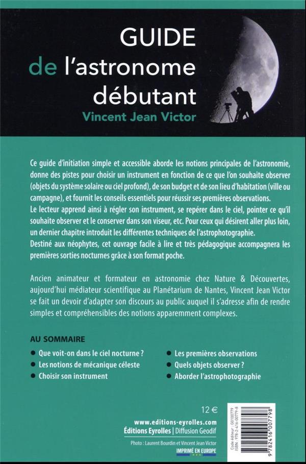 Back cover of Guide de l'astronome débutant (5e édition)