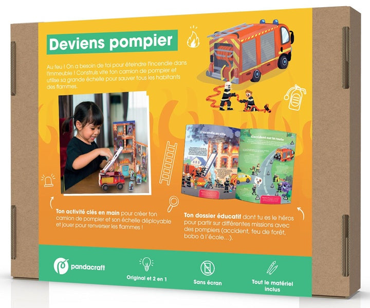 Back cover of Deviens pompier : Pars en mission avec ton camion !