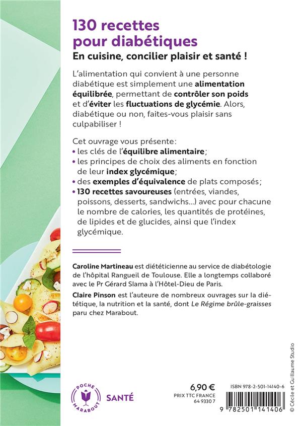 Back cover of 130 recettes pour les diabétiques ; concilier plaisir et santé