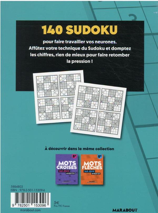 Back cover of Sudoku : 140 jeux, niveau 5/6