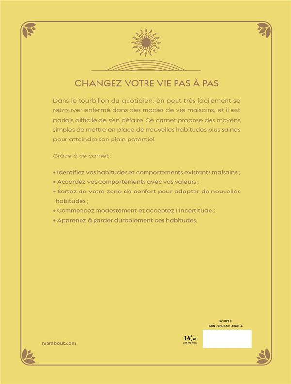 Back cover of Mon carnet de routines positives : 50 exercices à mettre en oeuvre pour vous épanouir