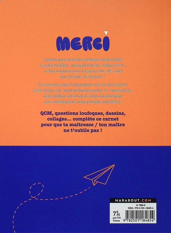 Back cover of Pour la meilleure maîtresse : Merci