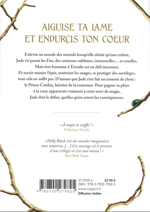 Back cover of Le peuple de l'air Tome 1 : le prince cruel (édition collector)