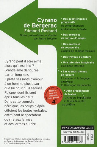 Back cover of Cyrano de Bergerac (coédition Gallimard)