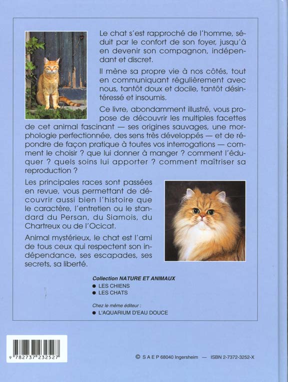 Back cover of Les chats ; races ; hygiene ; comportement
