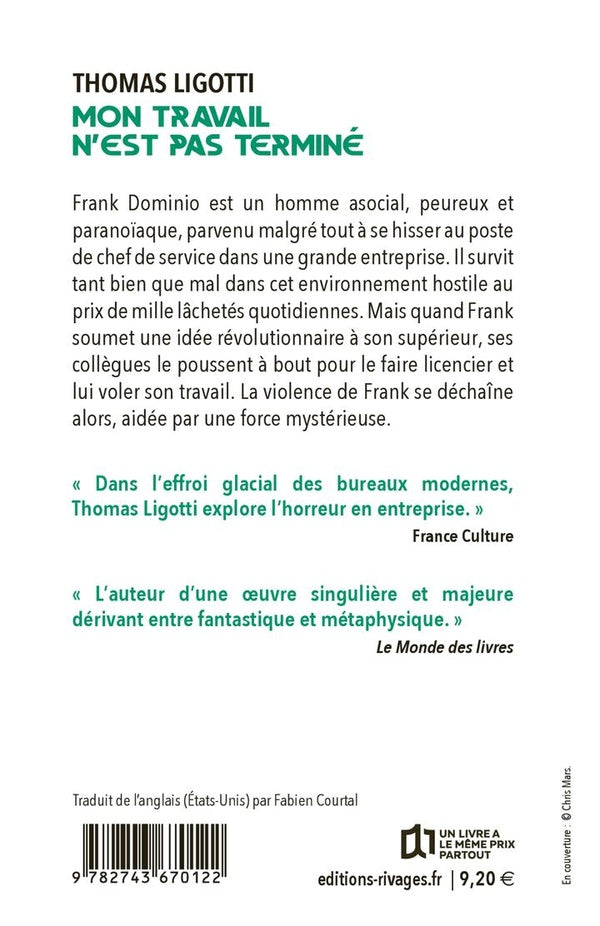 Back cover of Mon travail n'est pas terminé