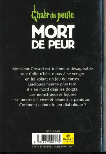 Back cover of Chair de poule Tome 66 : mort de peur
