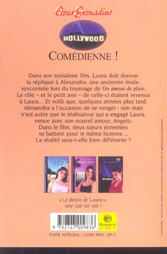 Back cover of Le destin de Laura Tome 3 ; comédienne