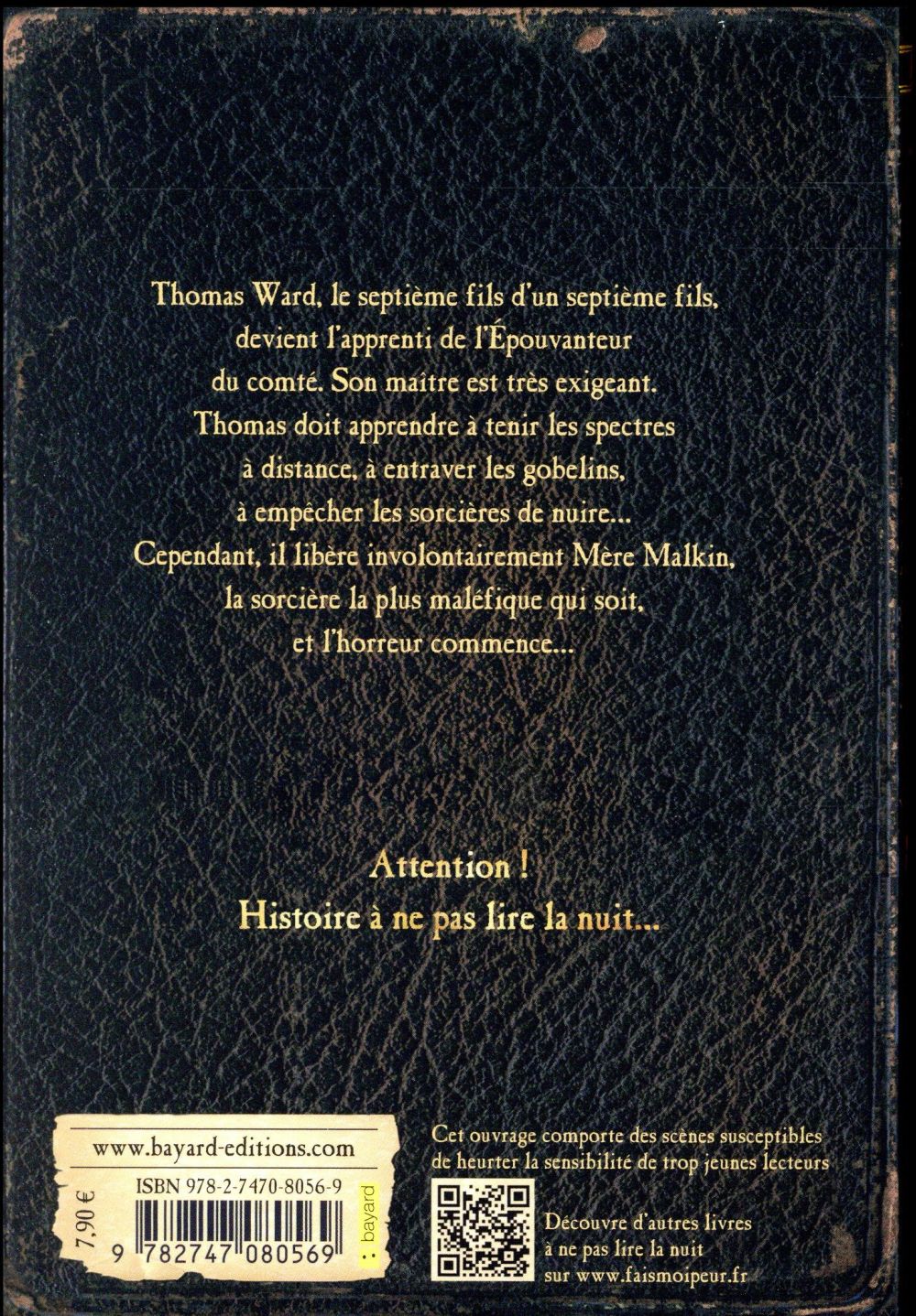 Back cover of L'épouvanteur Tome 1 : l'apprenti épouvanteur