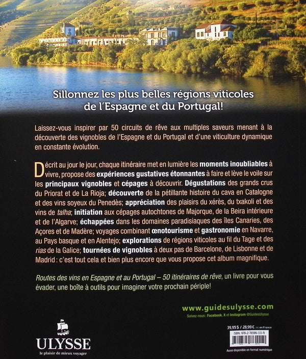 Back cover of 50 itinéraires de rêve : Routes des vins en Espagne et au Portugal