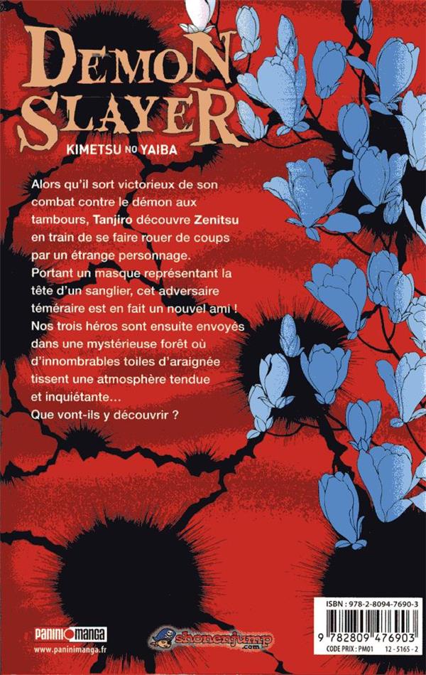 Back cover of Demon slayer Tome 4