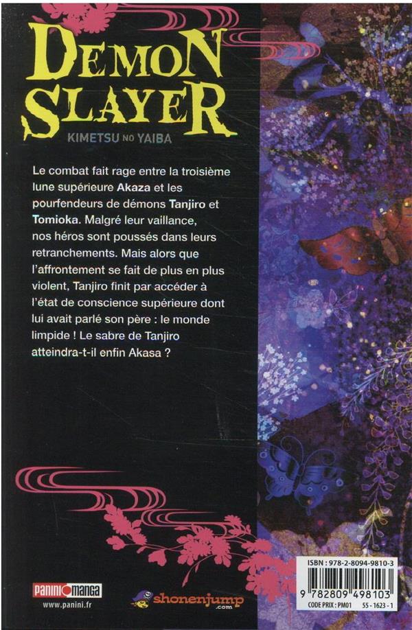 Back cover of Demon slayer Tome 18