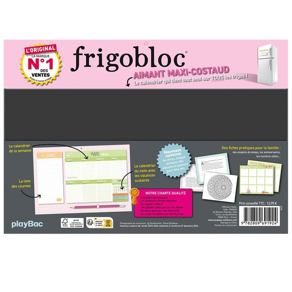 Back cover of Mini Frigobloc Hebdomadaire : Une Année Zen (édition 2026) (De septembre 2025 à décembre 2026)