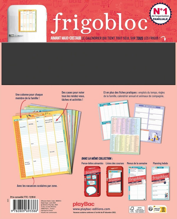 Back cover of Frigobloc : Planning mensuel "À chacun sa colonne" (De janvier à décembre 2026)