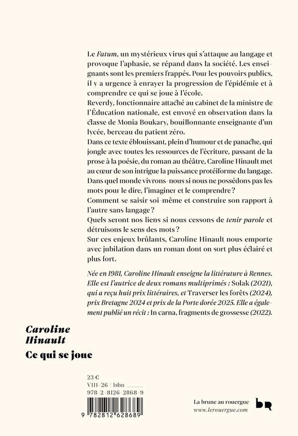 Back cover of Ce qui se joue
