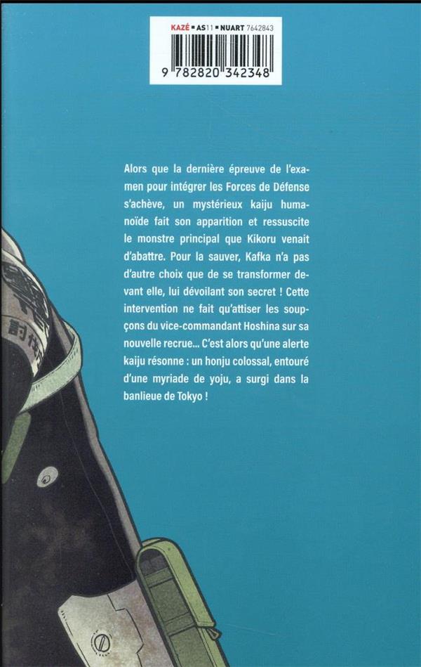 Back cover of Kaiju n°8 Tome 2