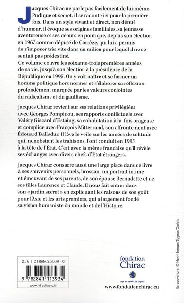 Back cover of Mémoires Tome 1 ; chaque pas doit être un but