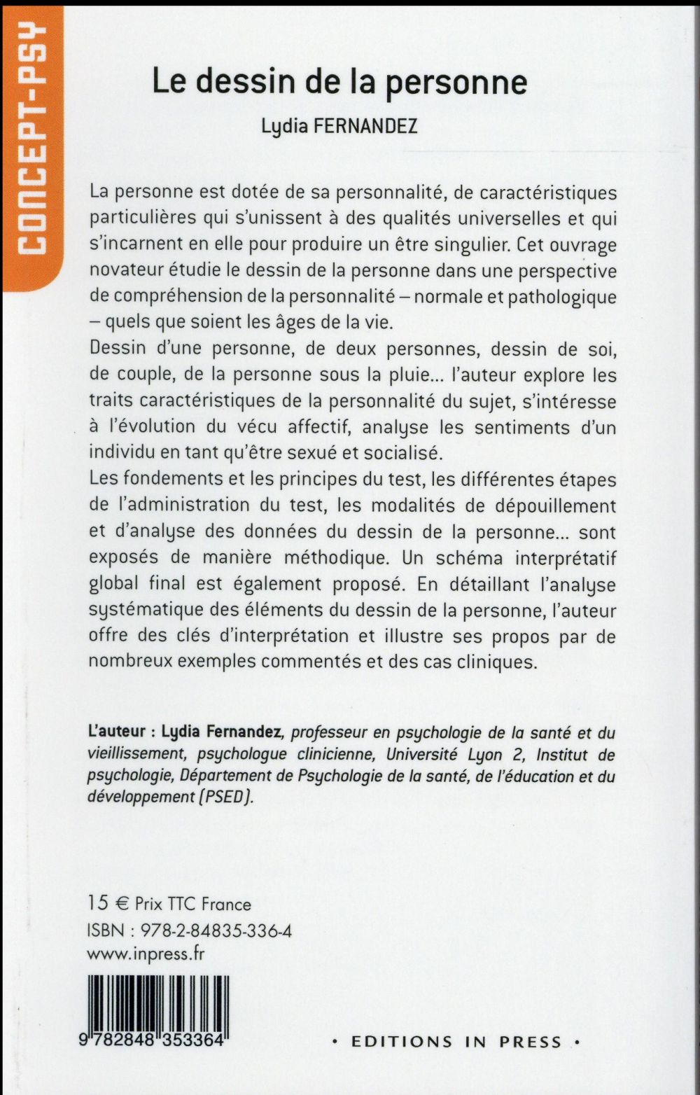 Back cover of Le dessin de la personne