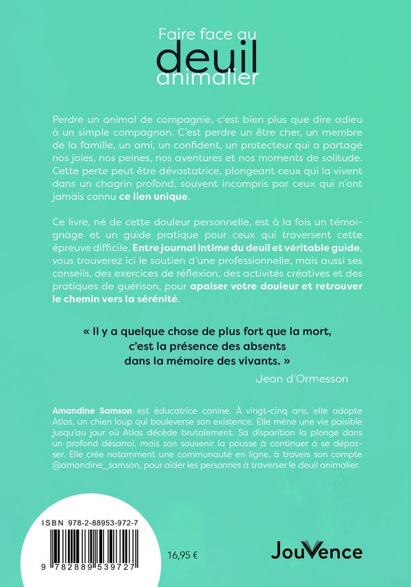 Back cover of Faire face au deuil animalier : L'expérience et l'expertise d'une éducatrice spécialisée