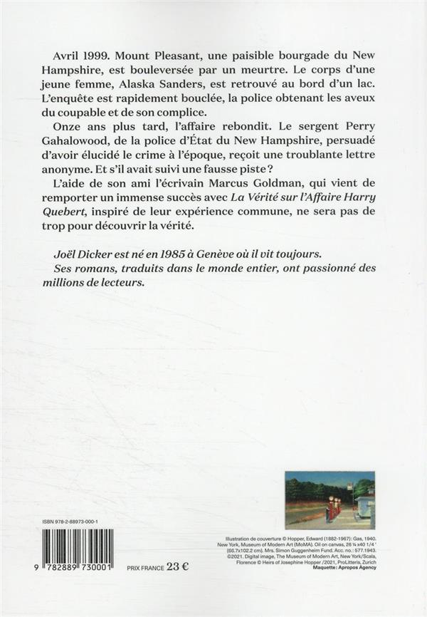 Back cover of L'affaire Alaska Sanders