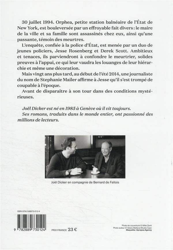 Back cover of La disparition de Stephanie Mailer