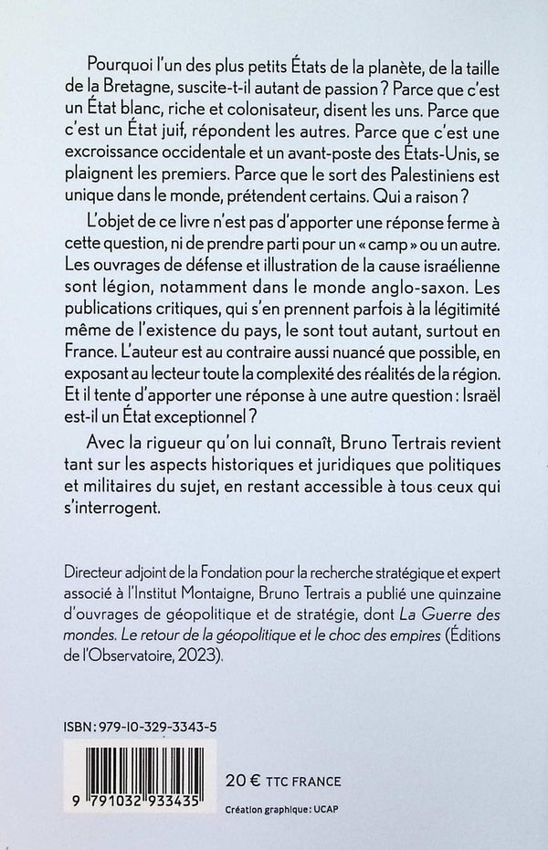 Back cover of La question israélienne