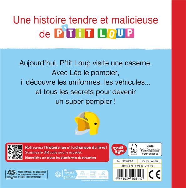 Back cover of P'tit Loup veut devenir pompier