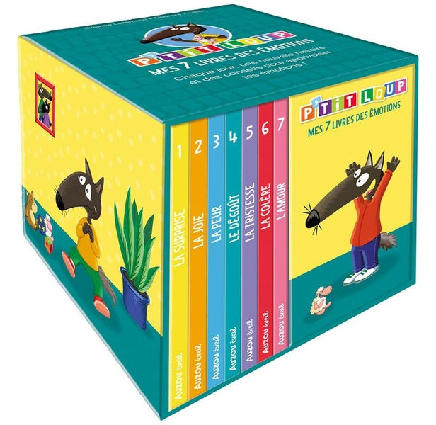 Front cover of Bibliothèque P'tit Loup : Mes 7 livres des émotions