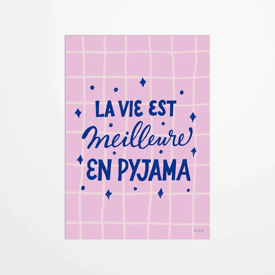 Carte postale - Rio Soley - La vie est meilleure en pyjama