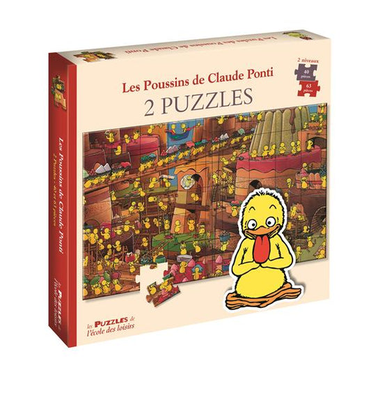 Front cover of Les poussins de Claude Ponti ; 2 puzzles