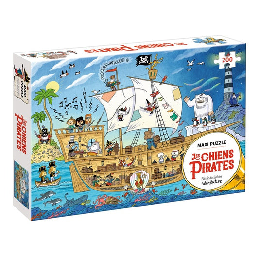 Front cover of Maxi puzzle Les Chiens Pirates (200 pièces)