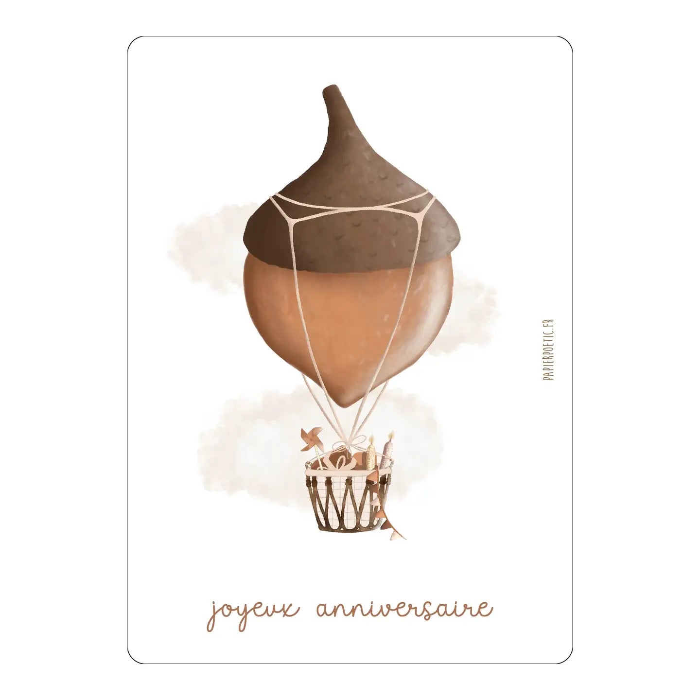 Carte anniversaire "Montgolfière" automne