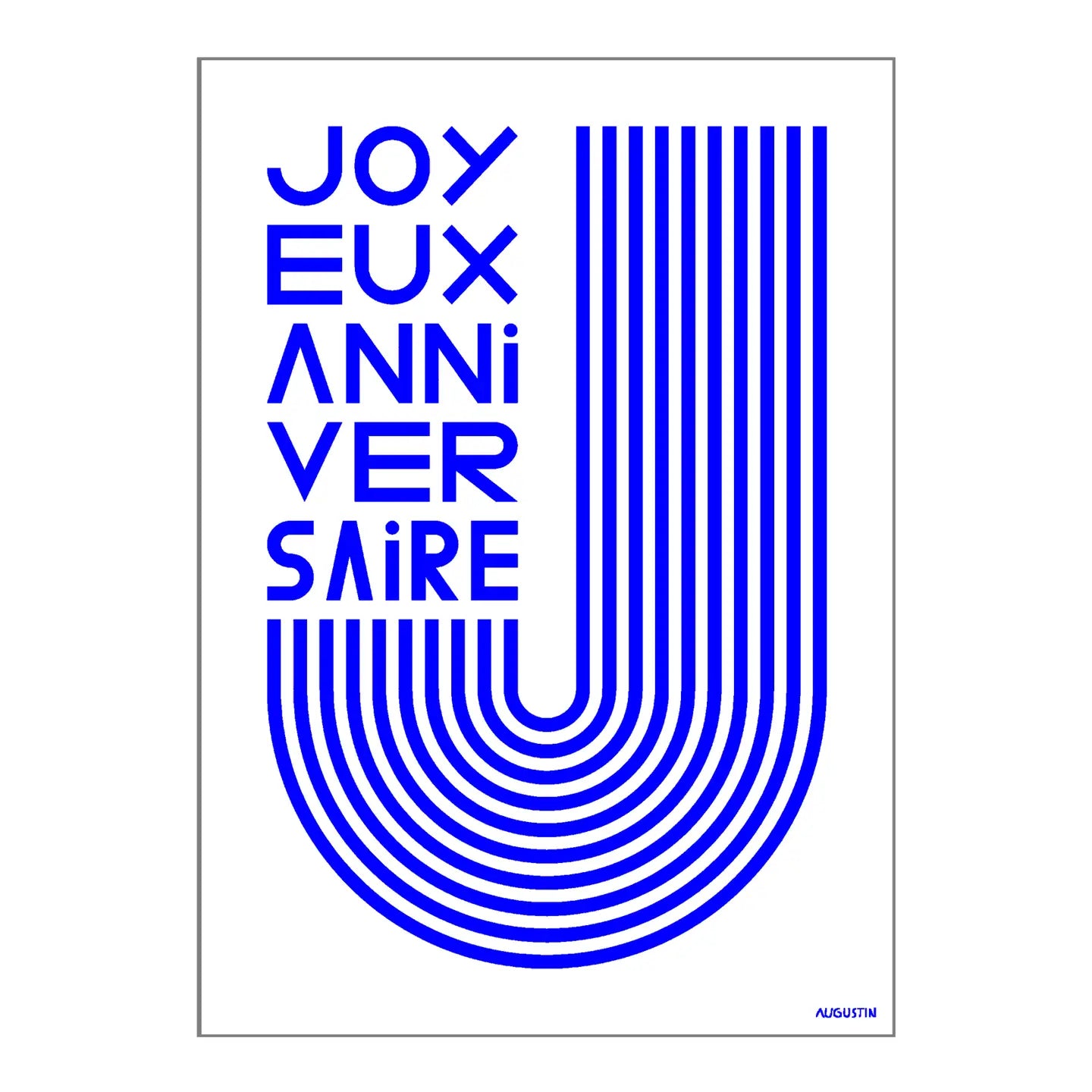 Joyeux anniversaire bleu - carte postale