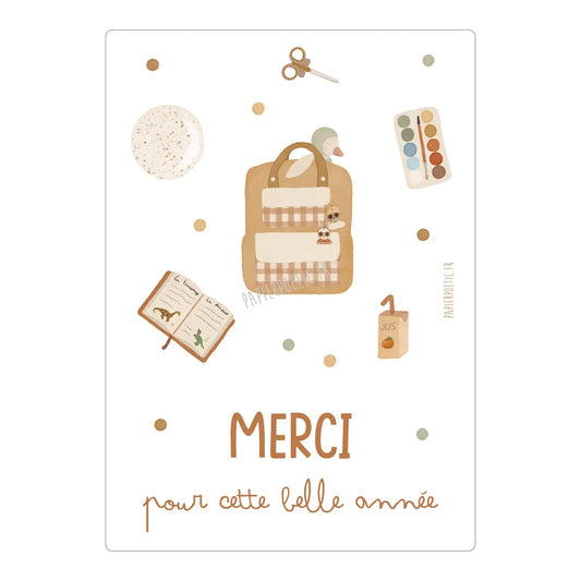 Carte/Card école "Merci" Maternelle