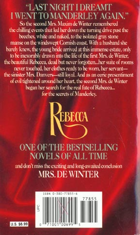 Back cover of REBECCA
