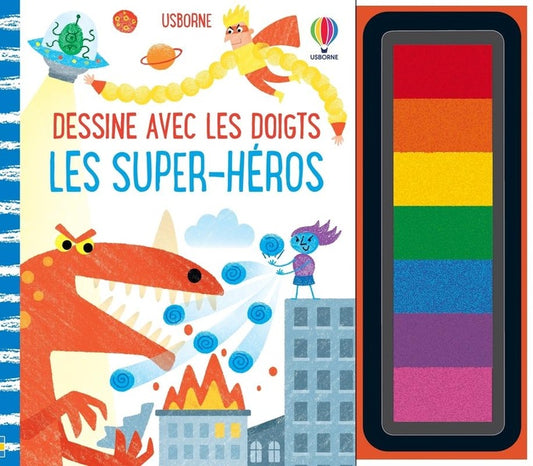 Front cover of Dessine avec les doigts : les super-héros