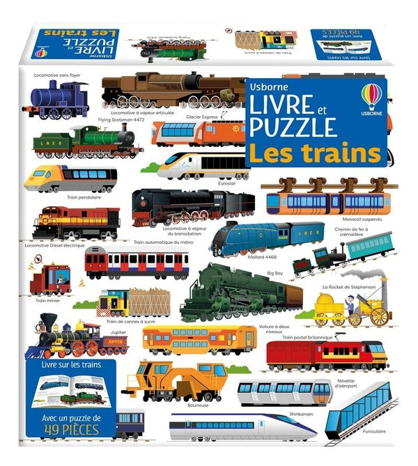 Front cover of Livre et puzzle : les trains