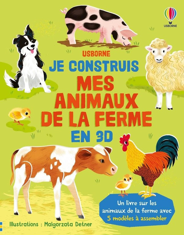 Front cover of Je construis mes animaux de la ferme en 3D