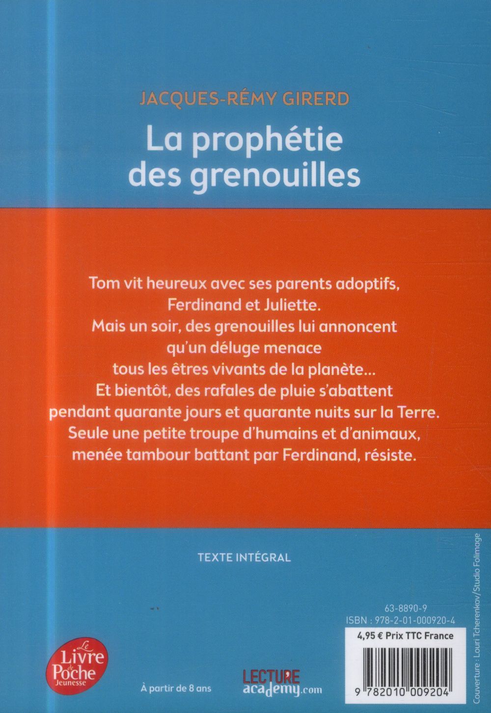 Back cover of La prophétie des grenouilles