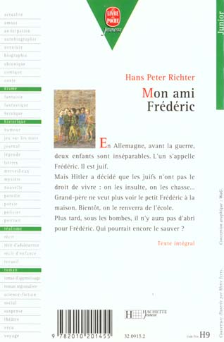 Back cover of Mon ami frederic                     (JUNIOR)