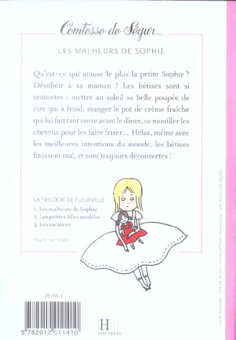 Back cover of Les malheurs de sophie