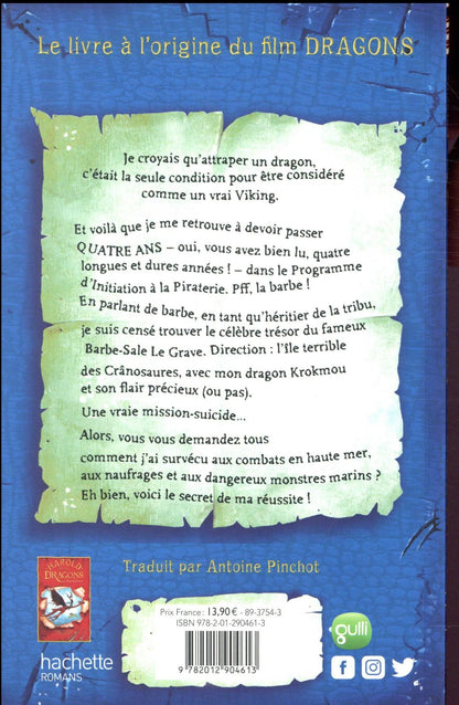 Back cover of Harold et les dragons Tome 2 : comment devenir un pirate