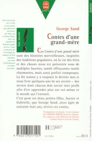 Back cover of Contes d'une grand-mere                     (JUNIOR)