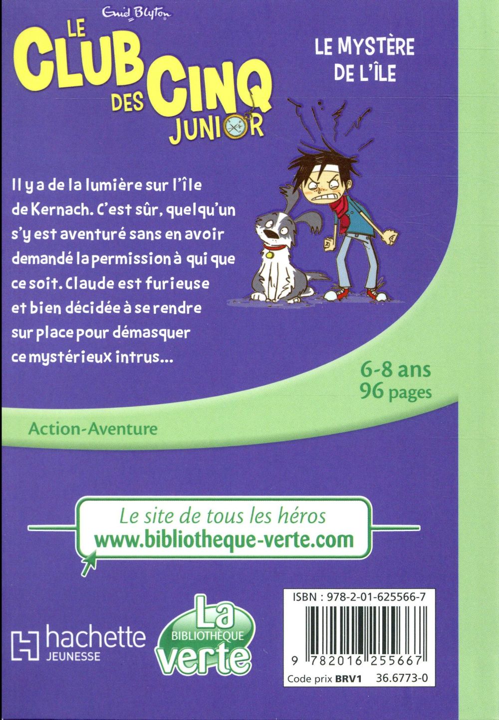 Back cover of Le Club des Cinq junior Tome 2 : le mystère de l'île