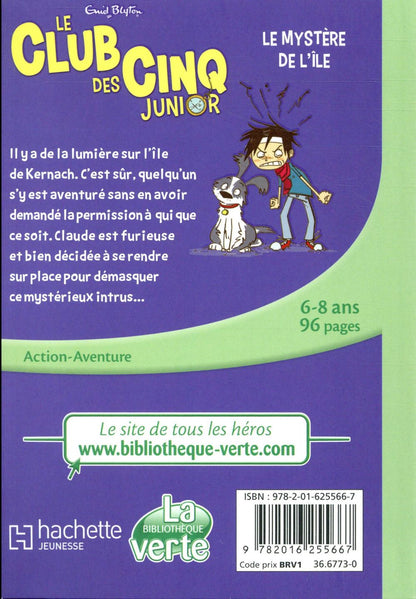 Back cover of Le Club des Cinq junior Tome 2 : le mystère de l'île