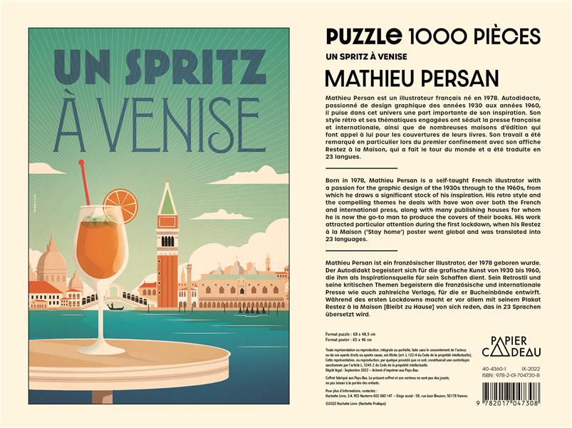 Back cover of Puzzle un spritz à Venise                     (1000 pièces)